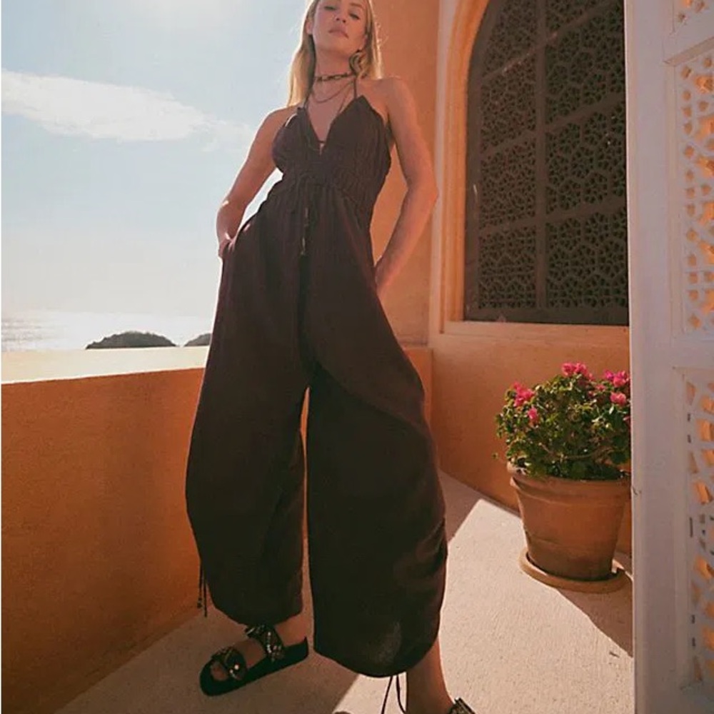 Free People Whatever You Want Jumpsuit NWT Black